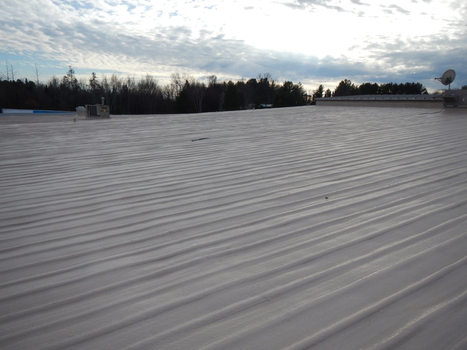 Waterproofed metal roof field