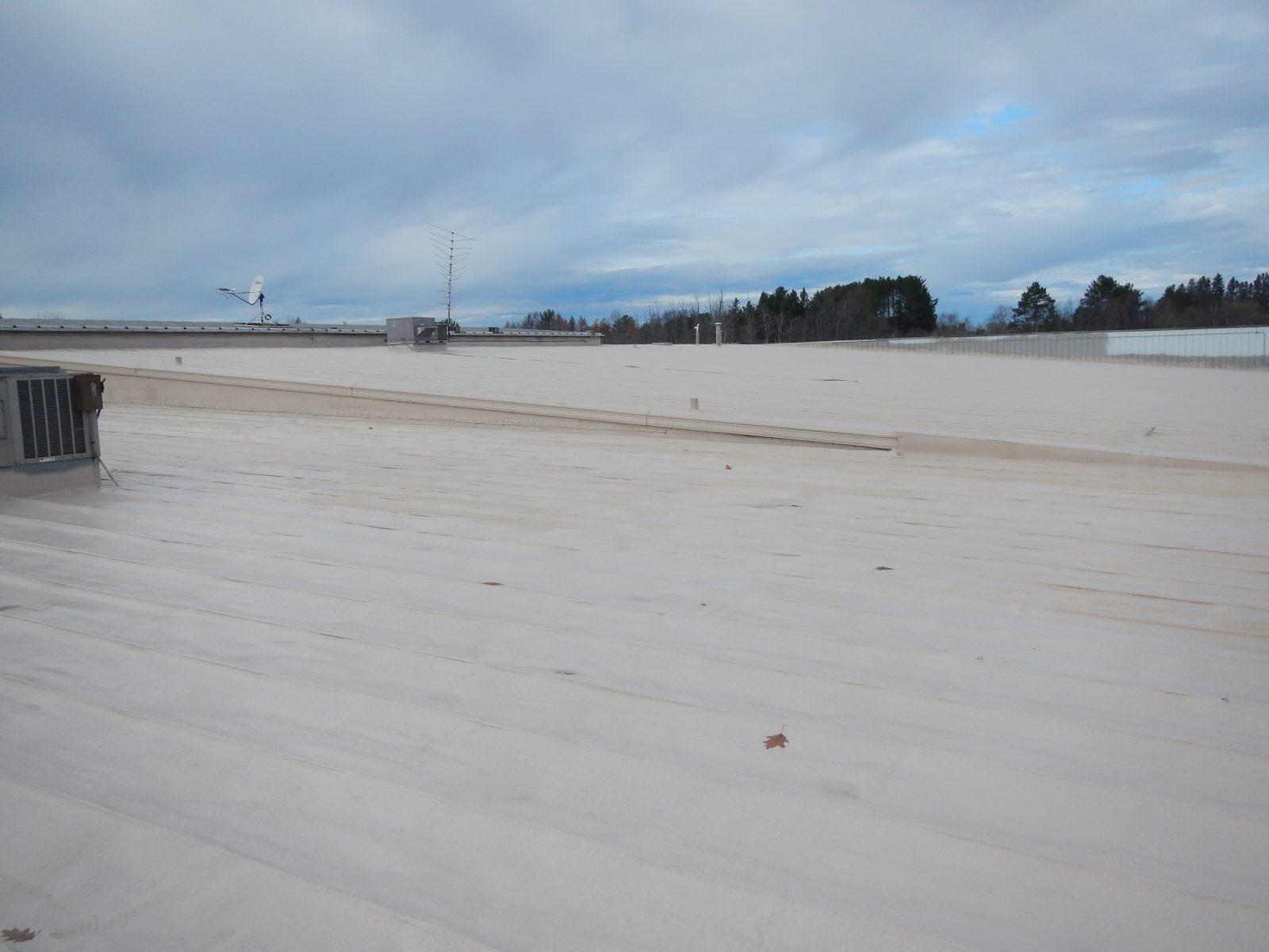 Completed seamless membrane on commercial roof
